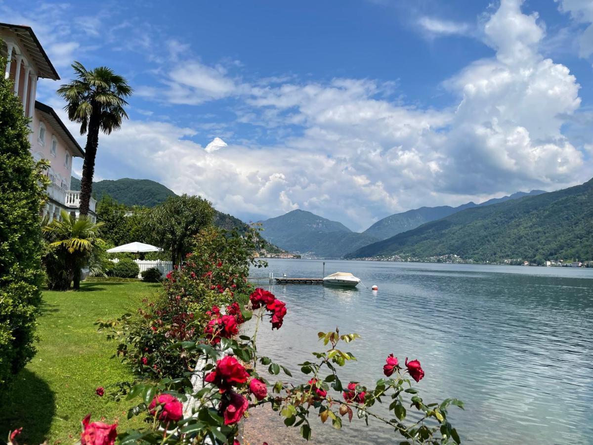 Ville Lago Lugano Porto Ceresio Bagian luar foto