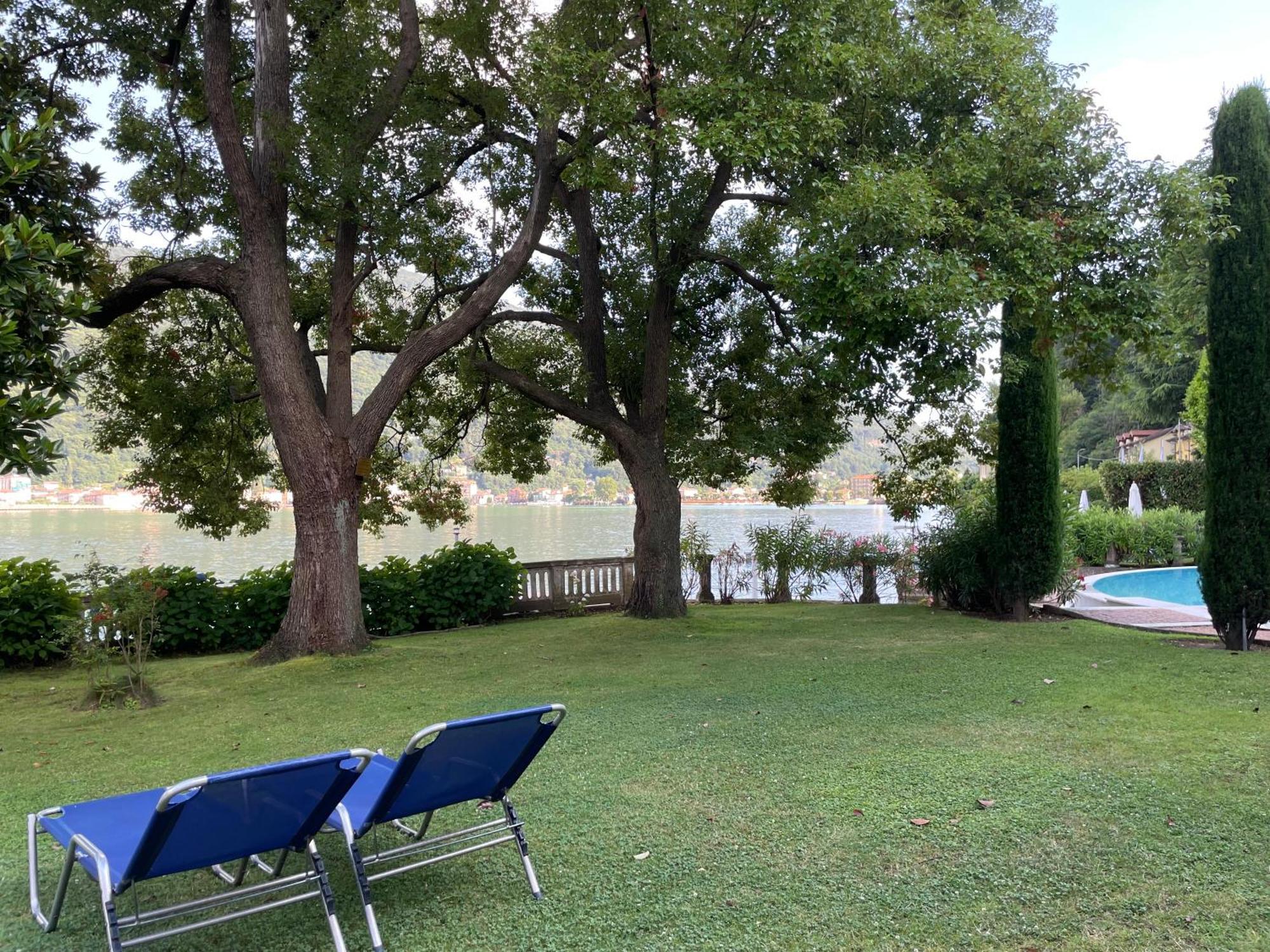 Ville Lago Lugano Porto Ceresio Bagian luar foto
